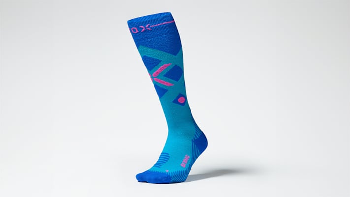 Merino Skiing Socks für Damen in der Farbe Turquoise Cobalt.