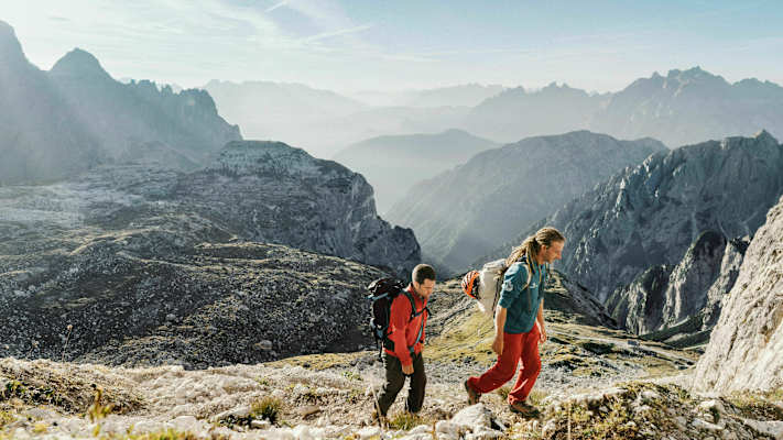 Auf dem Weg zur Großen Zinne in den Südtiroler Dolomiten