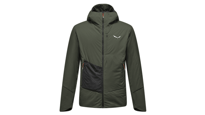 Die Pedroc TirolWool® Air Hybrid Jacke zum Speed Hiken in dunkelgrün für Herren.