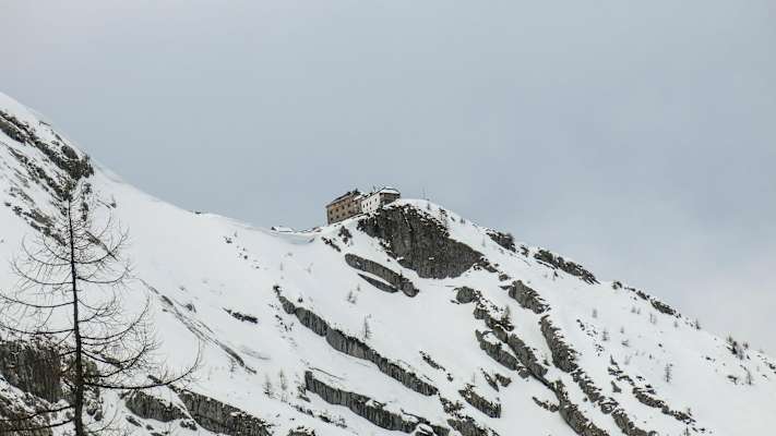 Skitour aufs 3. Watzmannkind: Blick hinüber zum Watzmannhaus