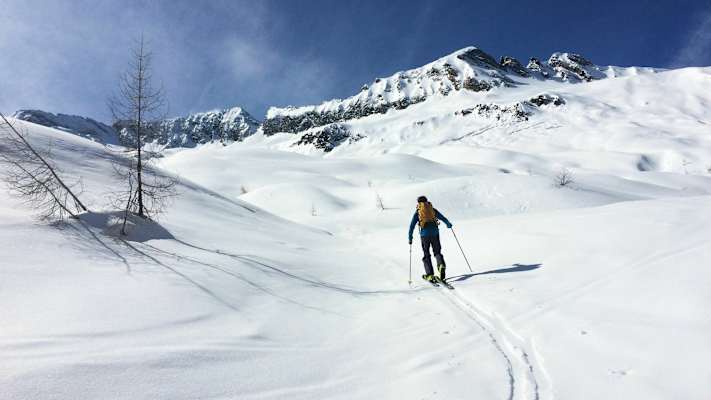 Skitour im Stubachtal: Aufstieg zum Hoferkar am Fuße des Grüneckkogels