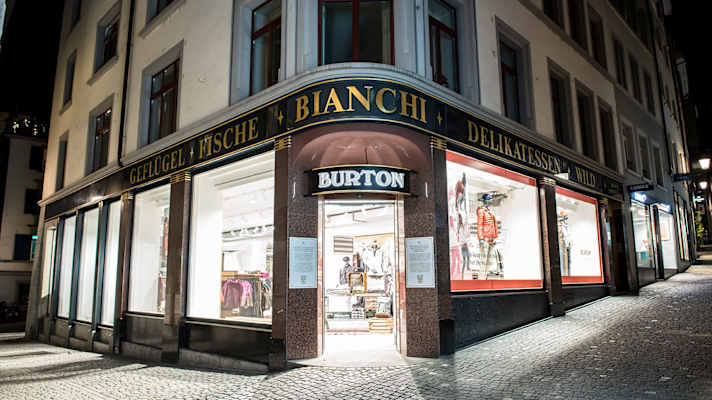 Außenansicht des neuen Burton-Stores in Zürich