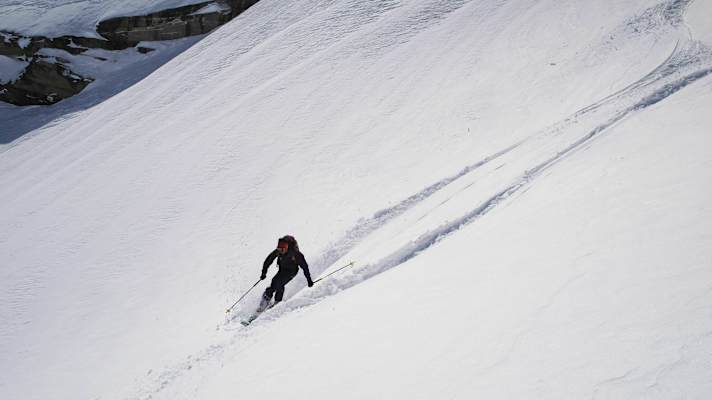 Bergführer Stefan Altenberger bei der Abfahrt von der Hochfürleg im Stubachtal