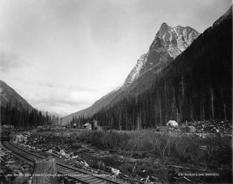 Rogers Pass auf einer Aufnahme von 1887