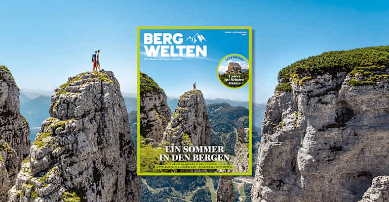 Das deutsche Cover des Bergwelten Magazins (August/September 2018)