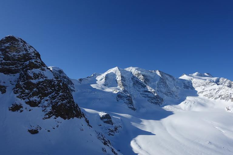 Das Engadin und seine imposante Bergwelt: Der Piz Palü von der Diavolezza aus gesehen.