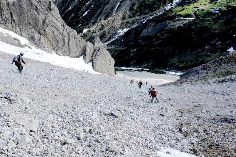 Bergsteiger im freien Gelände