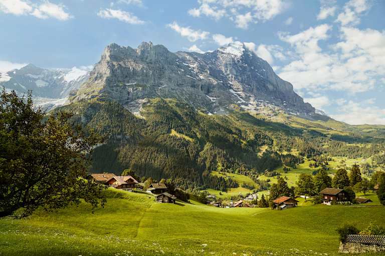 Der Eiger und seine Nordwand von Osten aus betrachtet