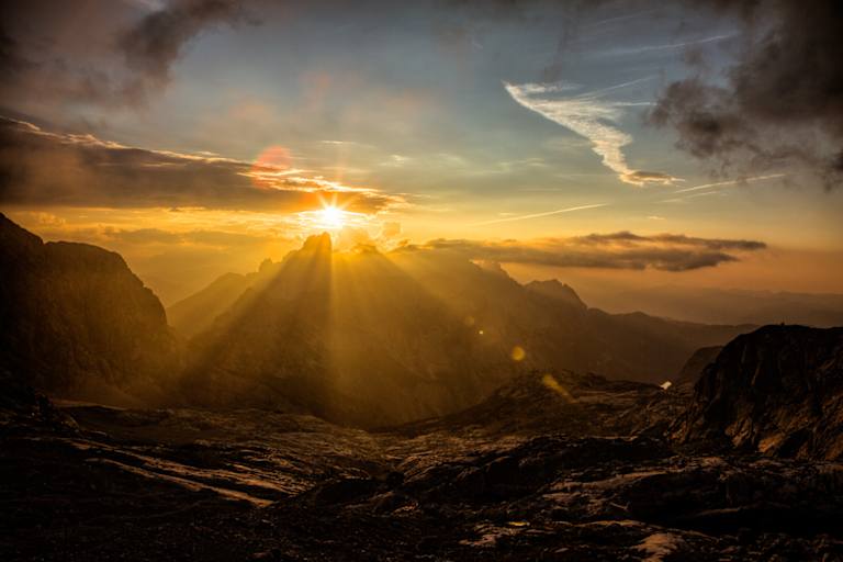 Sonnenuntergang bei der Adamekhütte