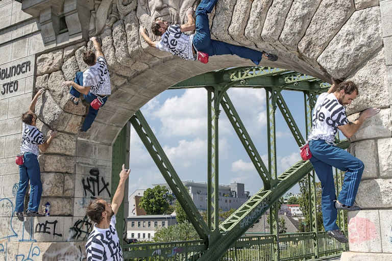 Urban Bouldering Wien: Der Nasenbogen, Döblinger Steg