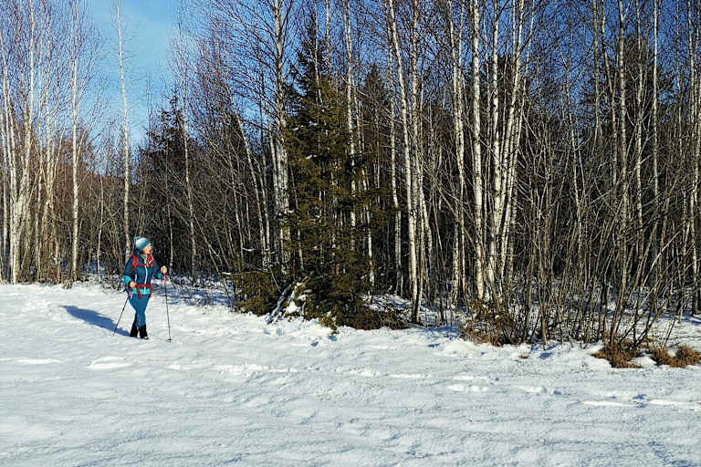Winterwandern in der schneebedeckten Landschaft im Salzburger Pongau