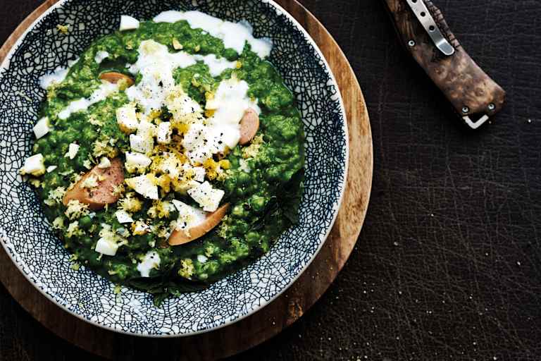 Outdoor-Rezept Erbsensuppe