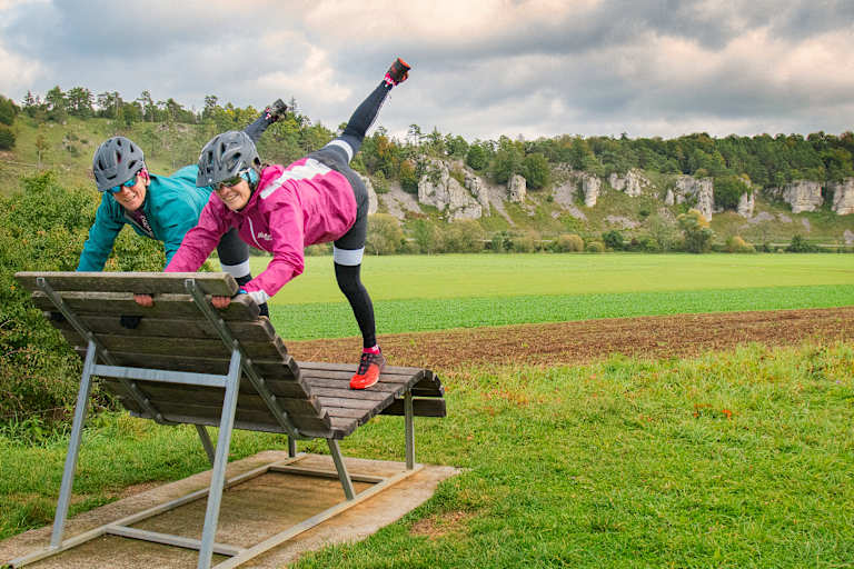 Corinne und Fränzi aus der Schweiz haben Franken auf dem Bike erkundet