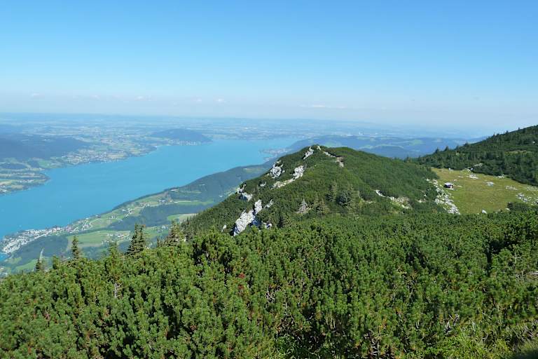 Blick vom Höllengebirge auf den Attersee