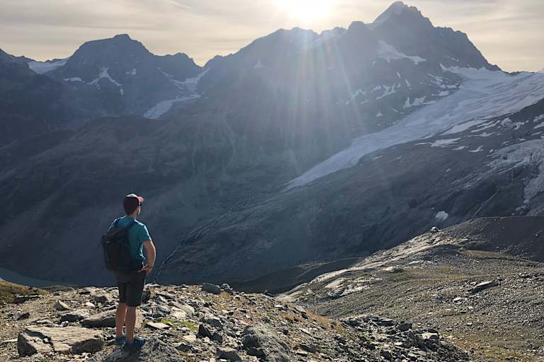 Epische Ausblicke auf den Roseg-Gletscher im Engadin