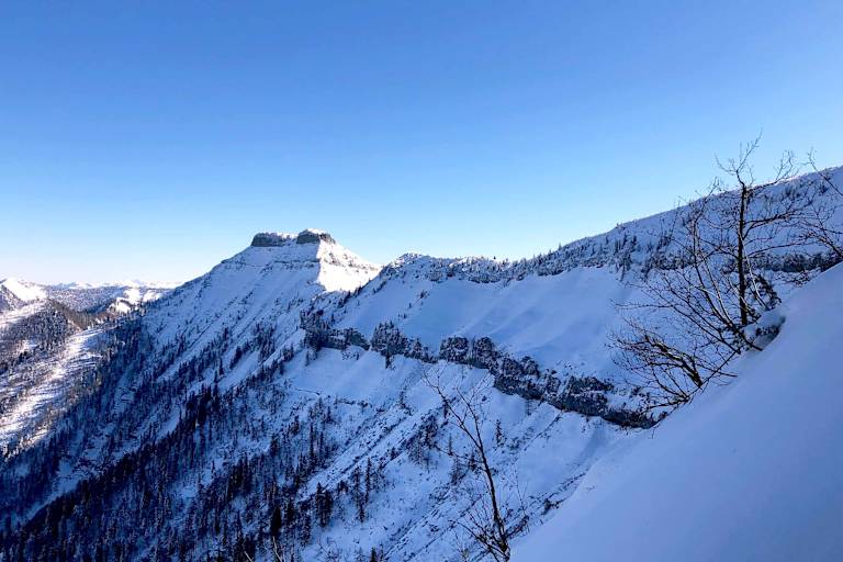Ausblick im Aufstieg zum Schlenken auf den Schmittenstein (1.695 m)