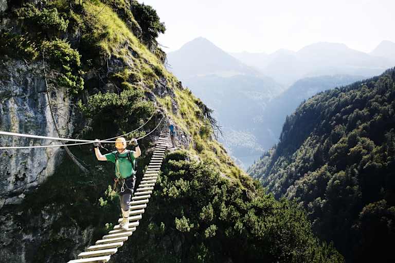 Der Grünstein-Klettersteig in Bayern ist gut für Anfänger geeignet