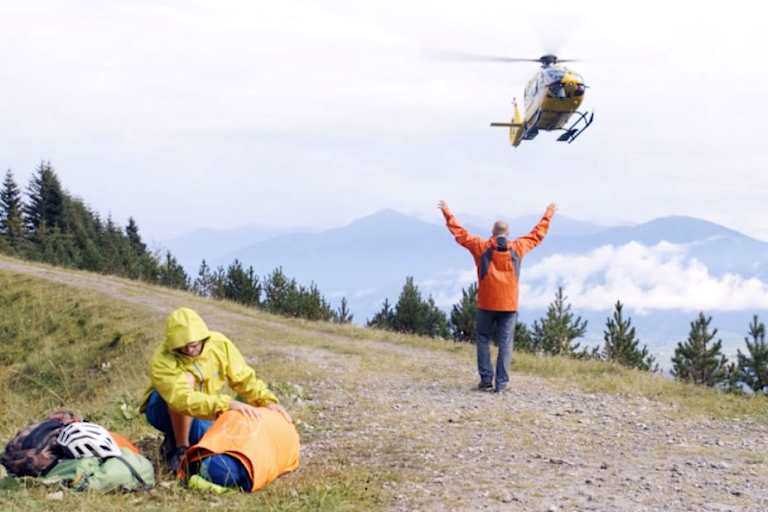 Notfall Mountainbike-Unfall am Berg