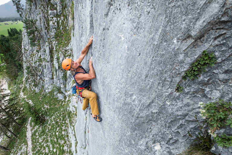 Heinz Zack im Klettergarten Sonnenplatten Scharnitz