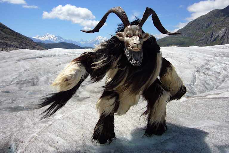 Sagengestalt Rollibock vom Grossen Aletschgletscher