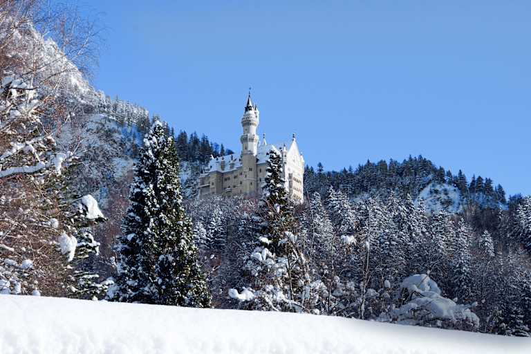 Schloss Neuschwanstein in Schwangau im Winter