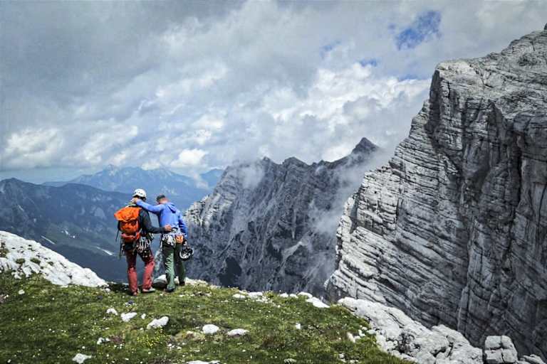 Hanspeter Eisendle und Marko Prezelj nach dem erfolgreichen Aufstieg