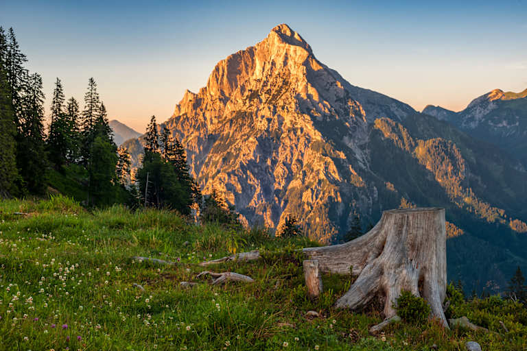 Der Kleine und Große Ödstein im Abendlicht 