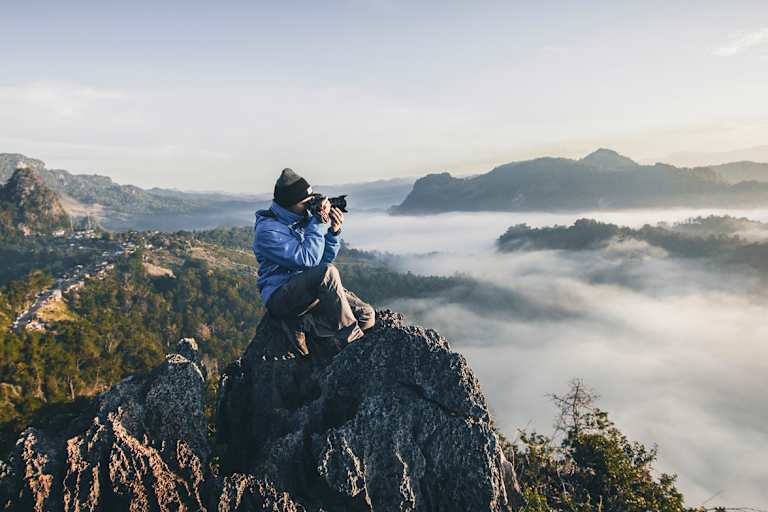 Fotograf auf Berg