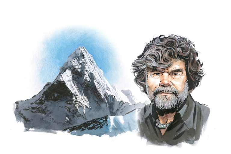 Reinhold Messner vor dem Nanga Parbat