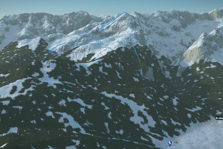 Blaue Stunde am Wahrzeichen von Garmisch-Partenkirchen: der Alpspitze (2.628 m)