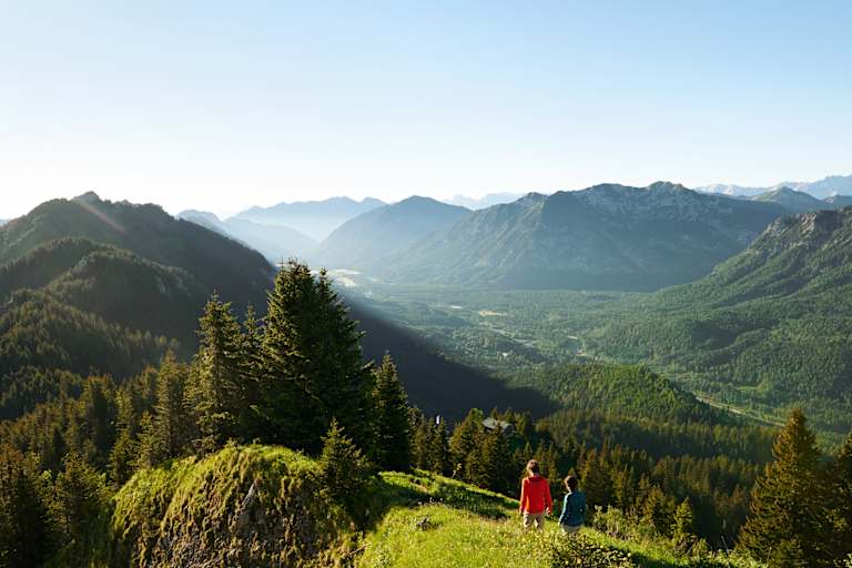 Das Panorama der Ammergauer Alpen.