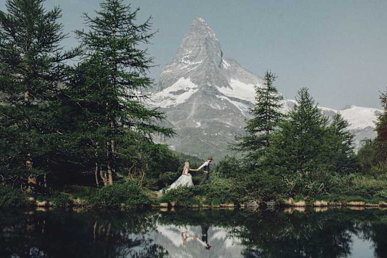 Hochzeit vor der Kulisse des Matterhorns