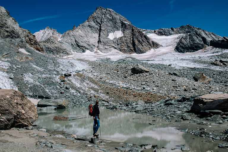 Der Blick zurück zum höchsten berg Österreichs