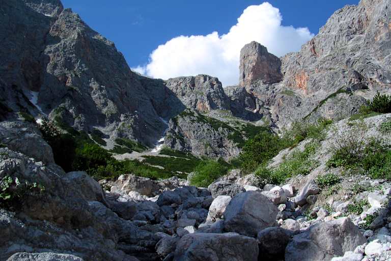 Steiler Abstieg vom Riemannhaus