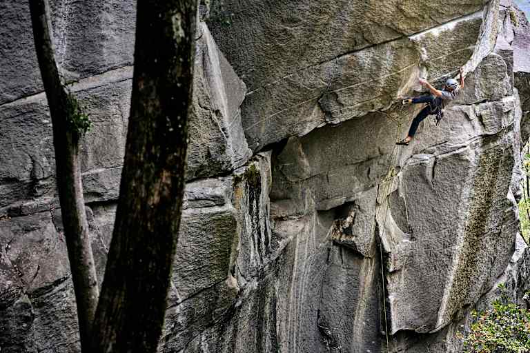 Jacopo Larcher während seiner Erstbegehung der Trad-Route „Tribe“