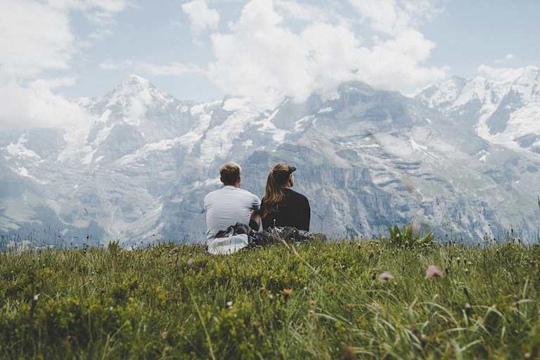 Paar, Berg, Aussicht, Bergliebe