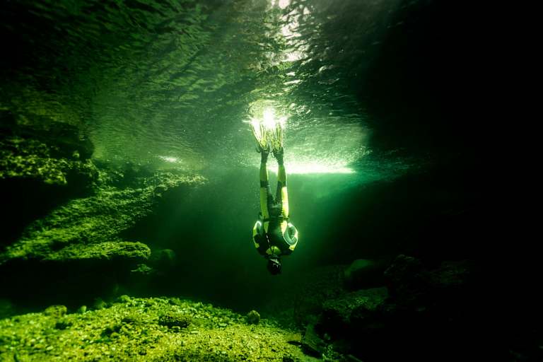 Flusstauchen in der Traun