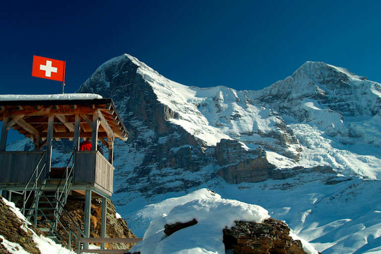 Berner Alpen: Blick auf den Eiger von der Kleinen Scheidegg