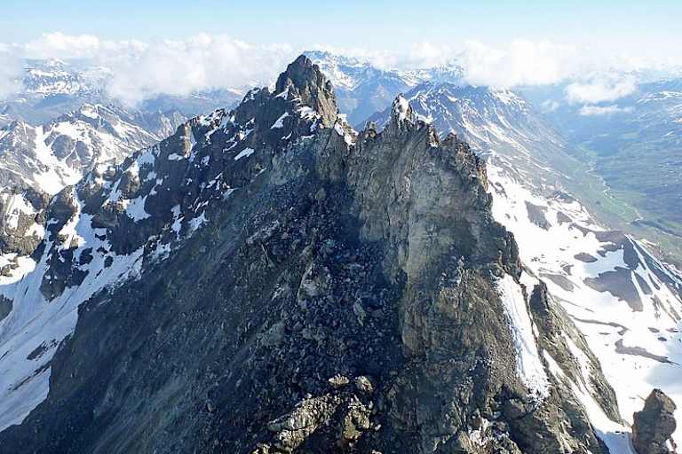 Das Fluchthorn nach dem Felssturz im Juni 2023