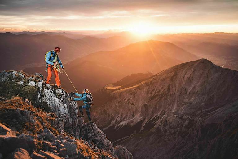 Kletterer am Admonter Kalbling im Gesäuse