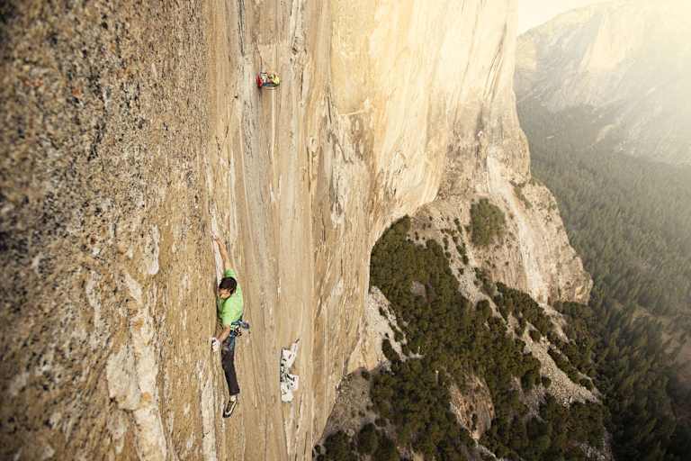 Kevin während der 15. Seillänge der Dawn Wall