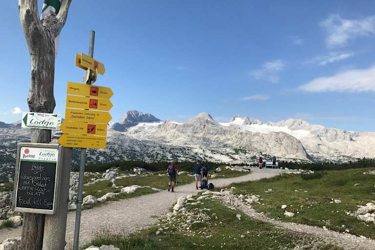 Am Krippenstein mit Blick auf den Dachsteingletscher.