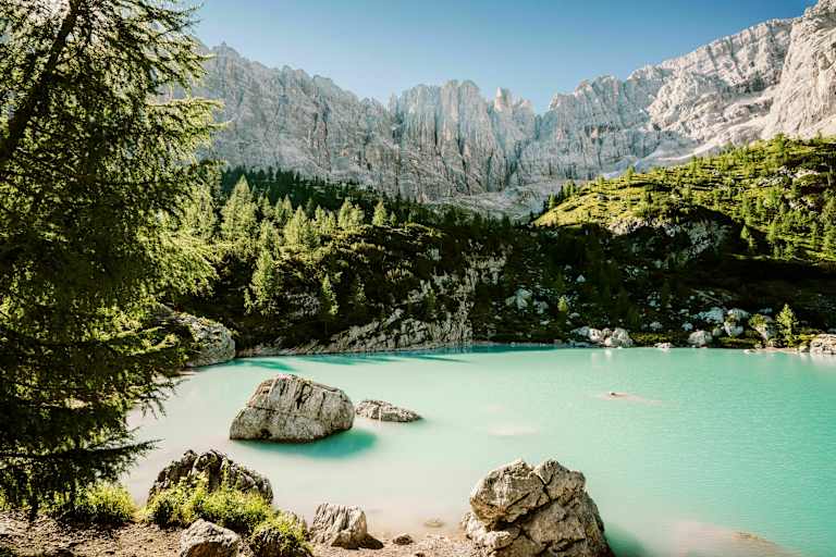 Der Lago di Sorapiss in Südtirol