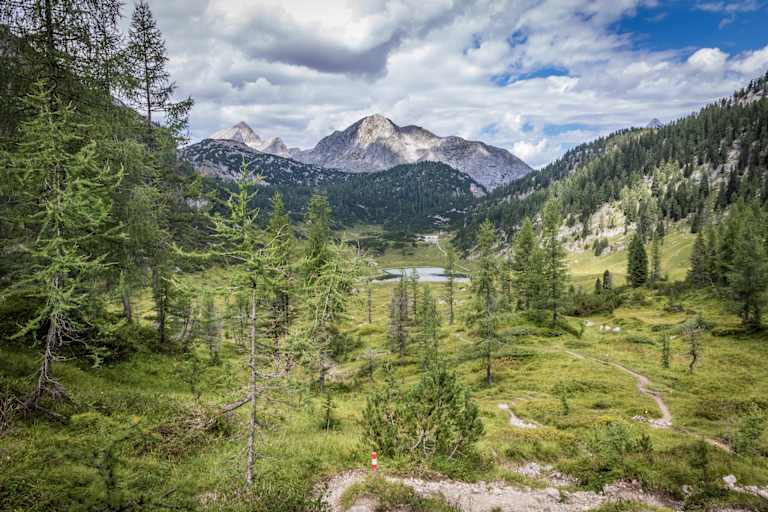 Der Weg führt zum Funtensee und zum Kärlingerhaus