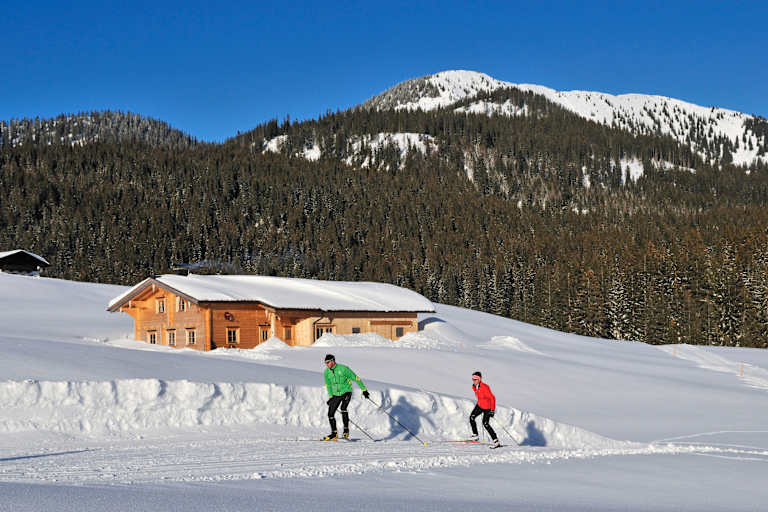 Langläufer auf der Winklmoosalm in Bayern
