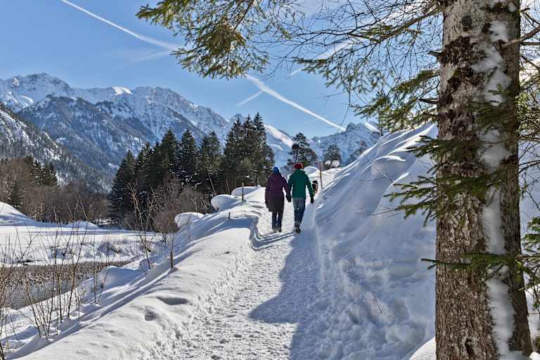 Zwei Personen und ein Hund mit wunderschönem Panorama.