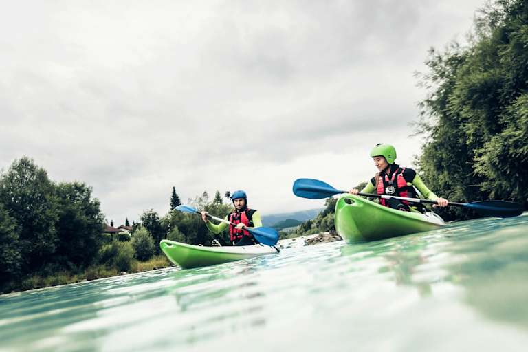 Paddeln auf der Iller in Bayern