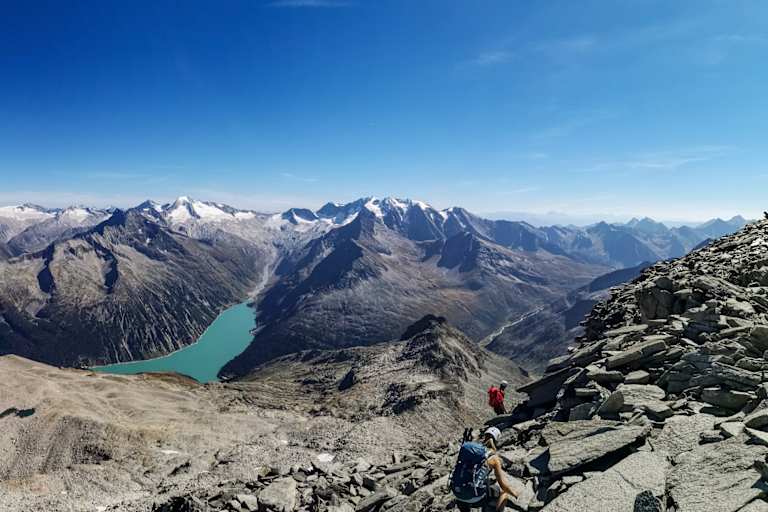 Bergsteiger im freien Gelände