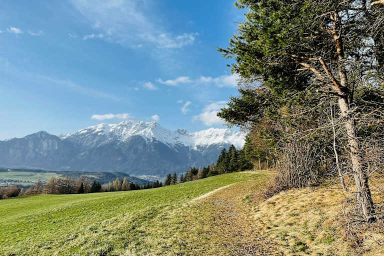 Das Naturschutzgebiet Rosengarten bei Patsch oberhalb von Innsbruck ist schon schneefrei.