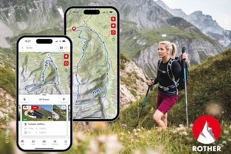 Mit der Rother App bist du zuverlässig und sicher auf den schönsten Touren unterwegs.